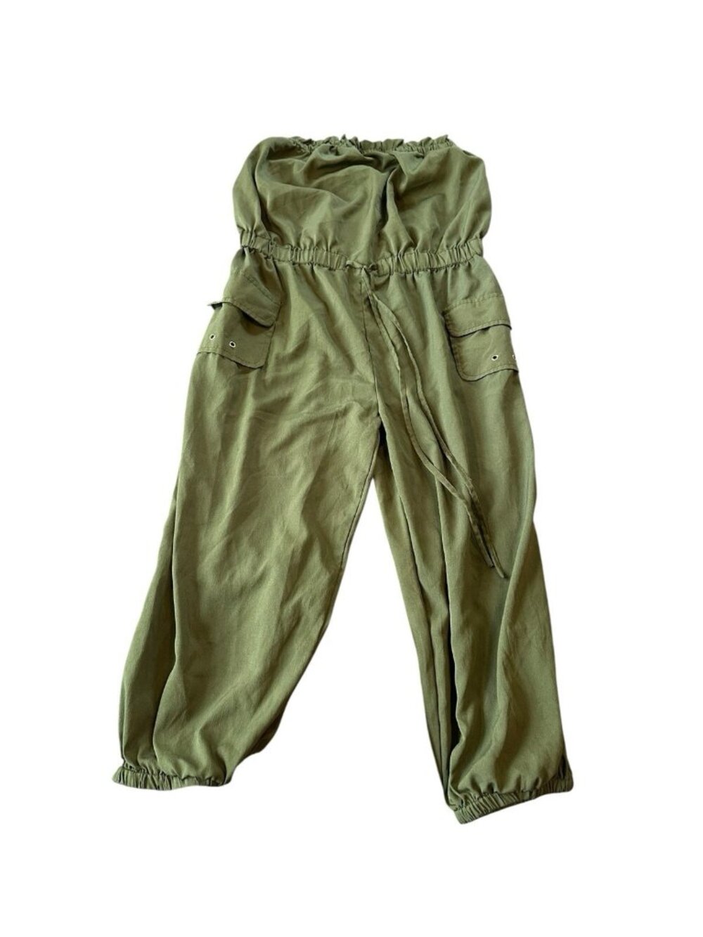 Thread Story Strapless Green Jumpsuit Romper M Streetwear Indie Sleaze Y2K Prep‎